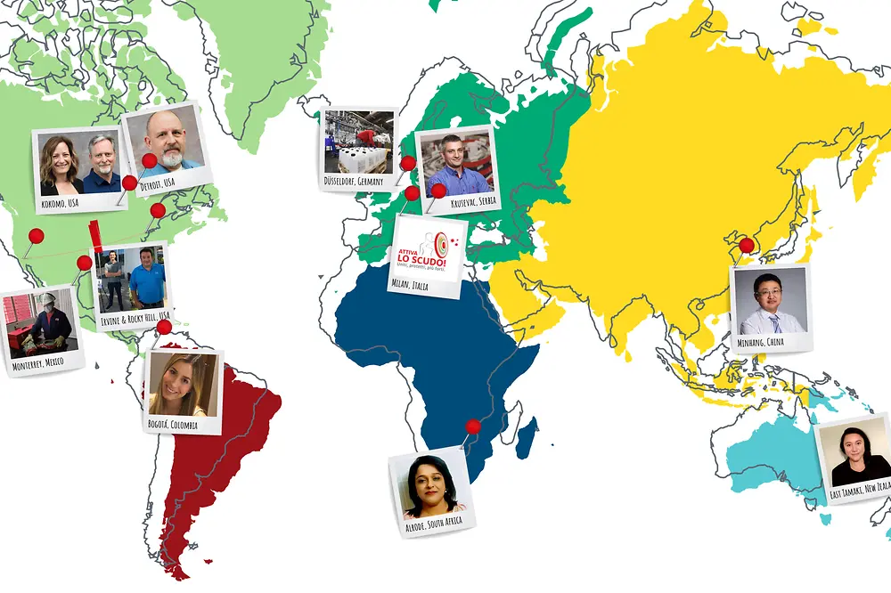 World map showing Henkels employees of the collected inspiring examples