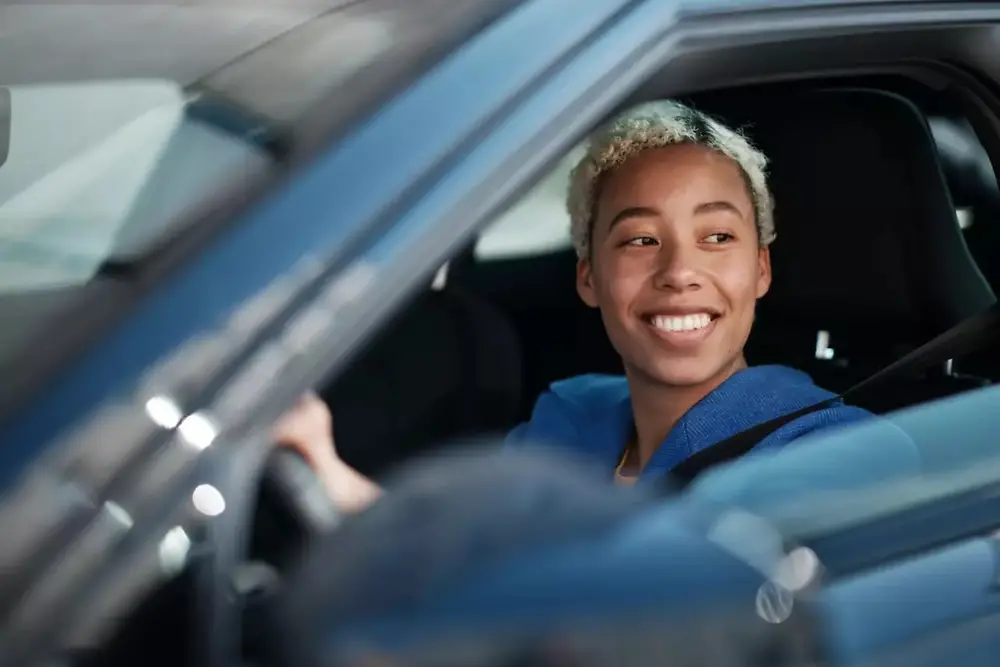 Woman driving a car