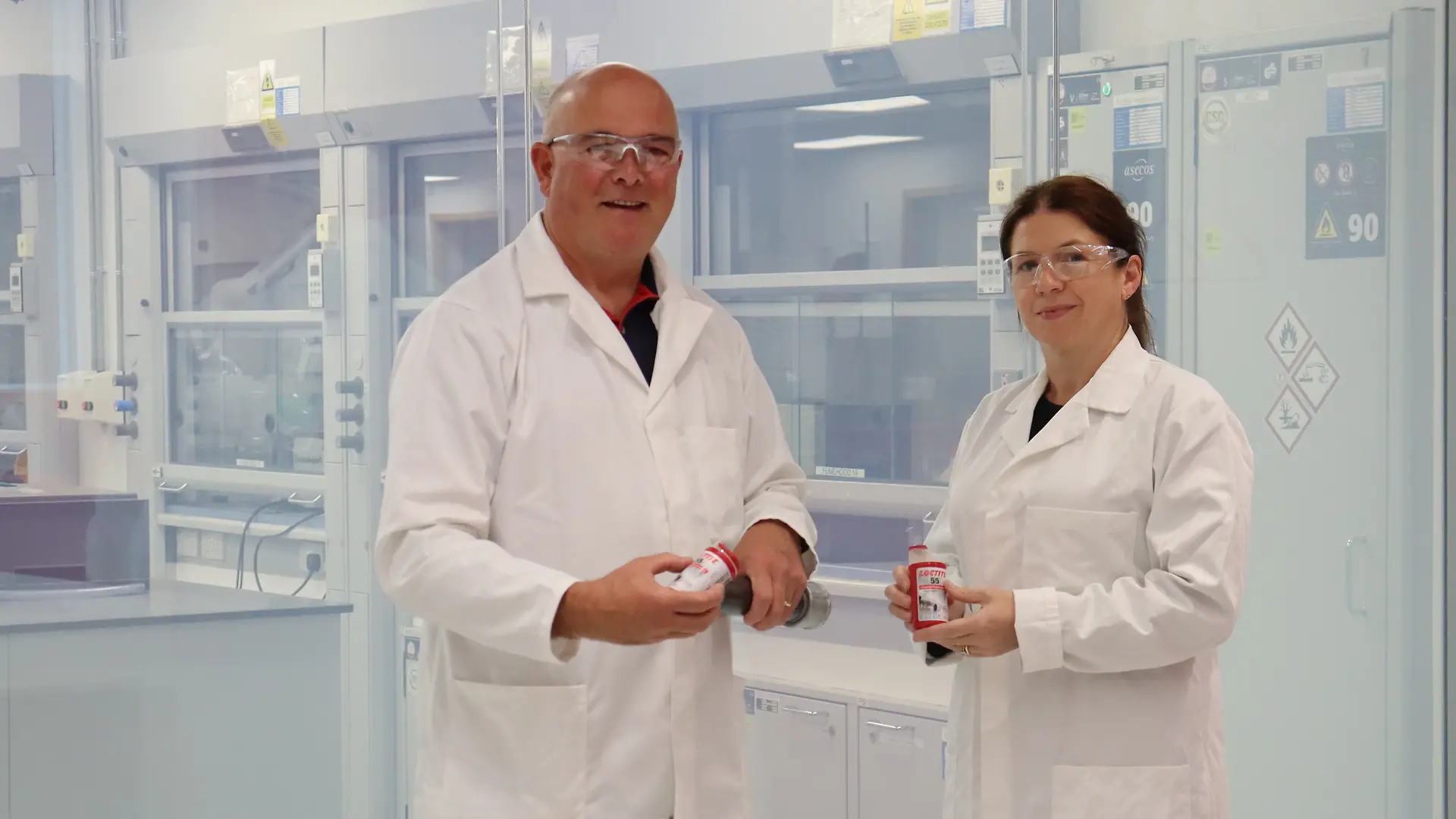 
Peter Cox and Mairead Brennan from Henkel's Dublin site led the development of the new
Loctite 55 packaging.