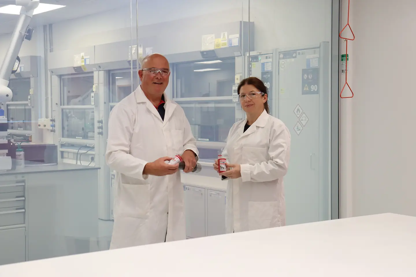 
Peter Cox and Mairead Brennan from Henkel's Dublin site led the development of the new
Loctite 55 packaging.