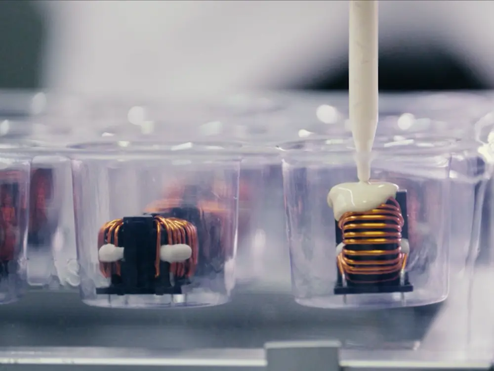 
Automated dispensing of Loctite SI 5643.